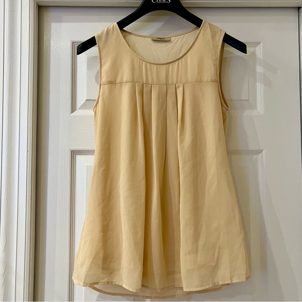 Chaps Yellow Pleated Blouse